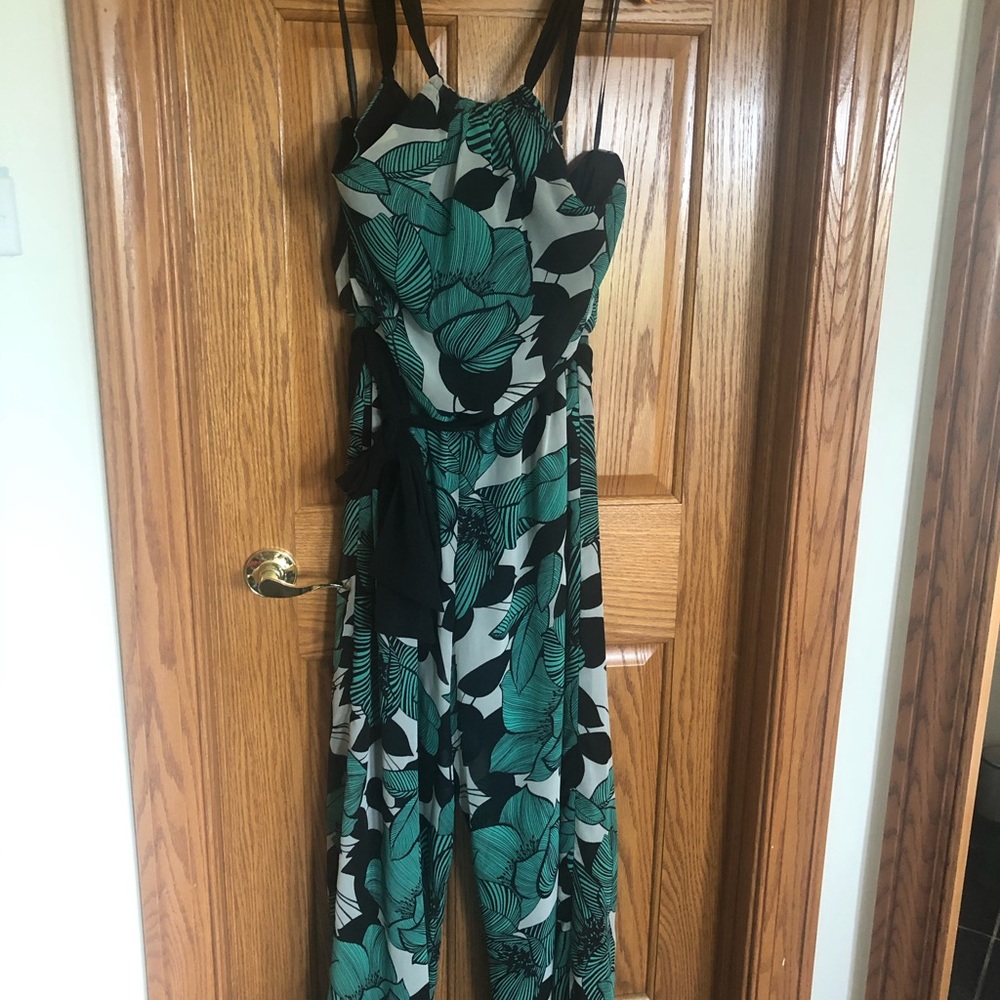 Nine West Green floral Jumpsuit